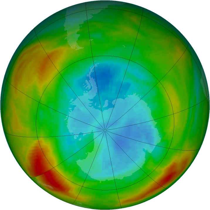 Antarctic ozone map for 05 September 1981